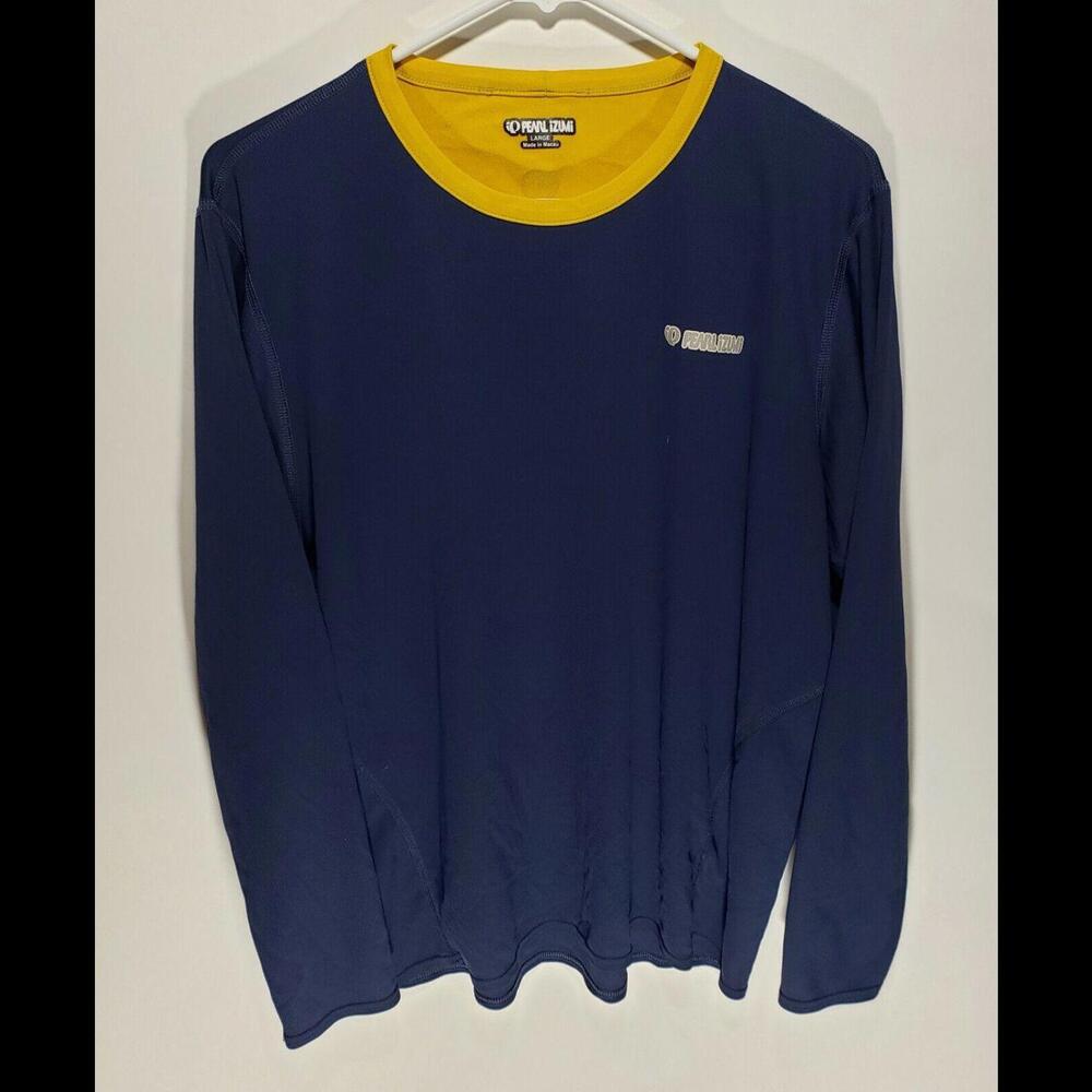 Mens Pearl Izumi Long Sleeve‎ Blue Pullover T-Shirt Jersey Size Large L